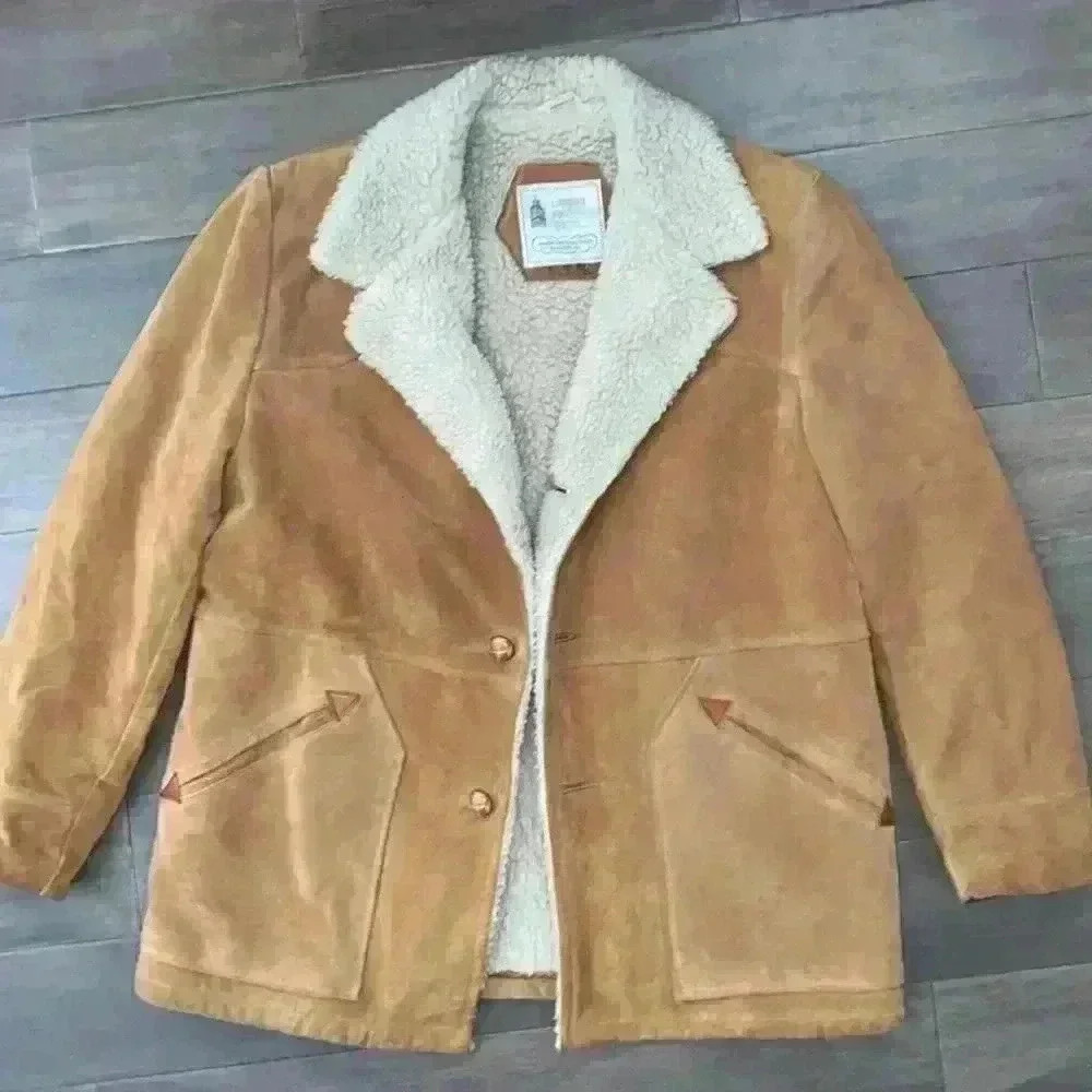 Vintage 1980’s London Fog suede shearling lined coat - Picture 3 of 10